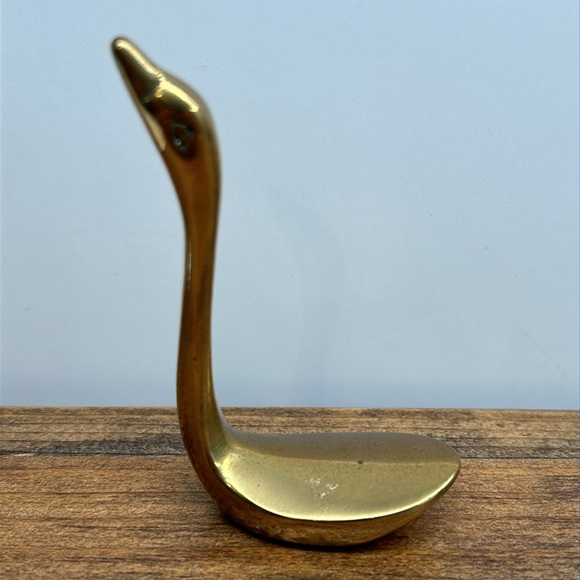 Vintage MCM Small Brass Swan Figurine Collectible - Picture 3 of 10